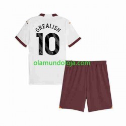 Camisola Manchester City Jack Grealish 10 Criança Equipamento Segundo 2023-2024 Manga Curta